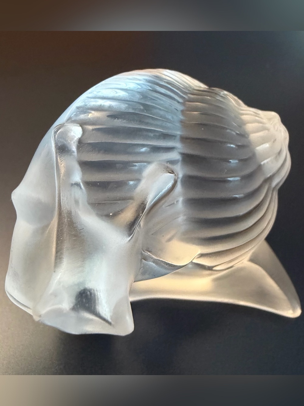 Lalique France Opalescent Luster Snail Signed Small No Box